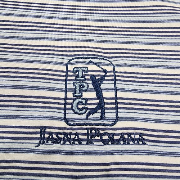 Peter Millar Polo Mens XXL Blue White Stripe Jasna Polana Performance Golf Shirt - Picture 9 of 16